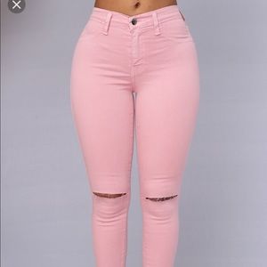 Fashion Nova High Waist Pink Jeans